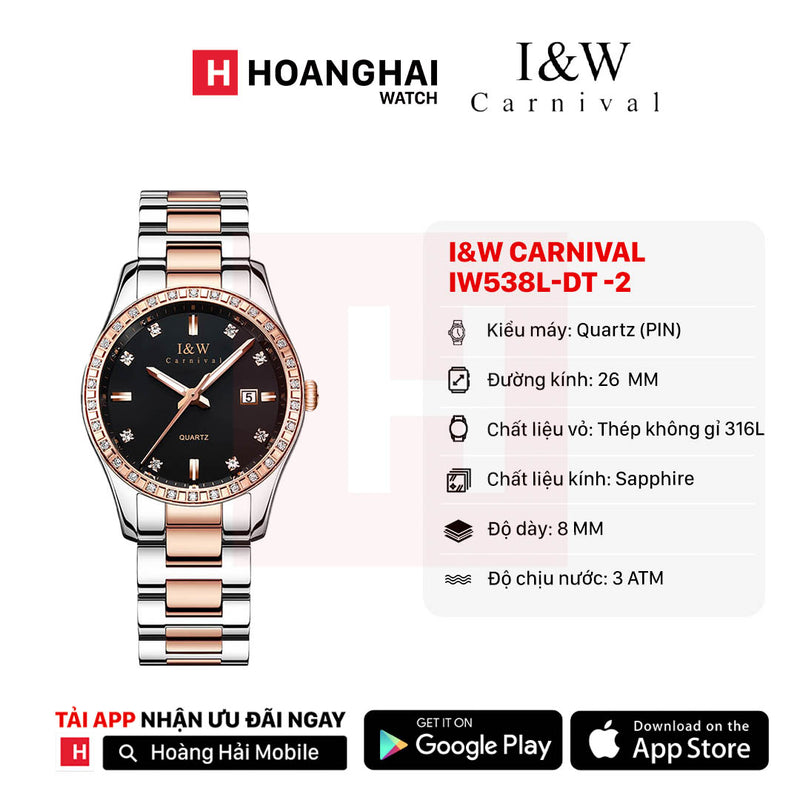 Đồng hồ pin nữ I&W Carnival IW538L-DT -2