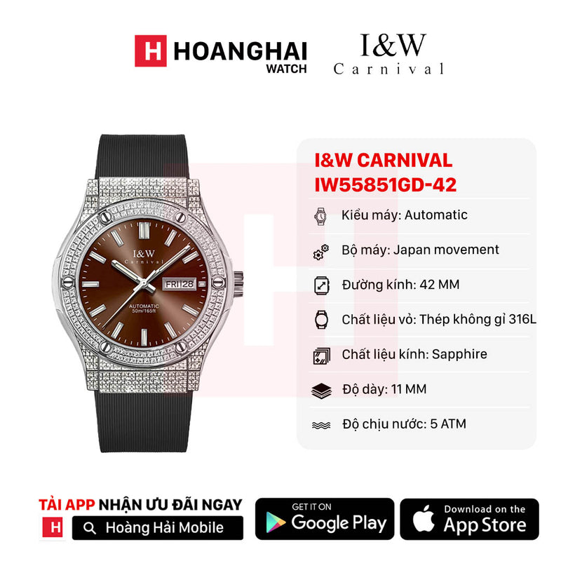 Đồng hồ cơ I&W Carnival IW55851GD-DS-42