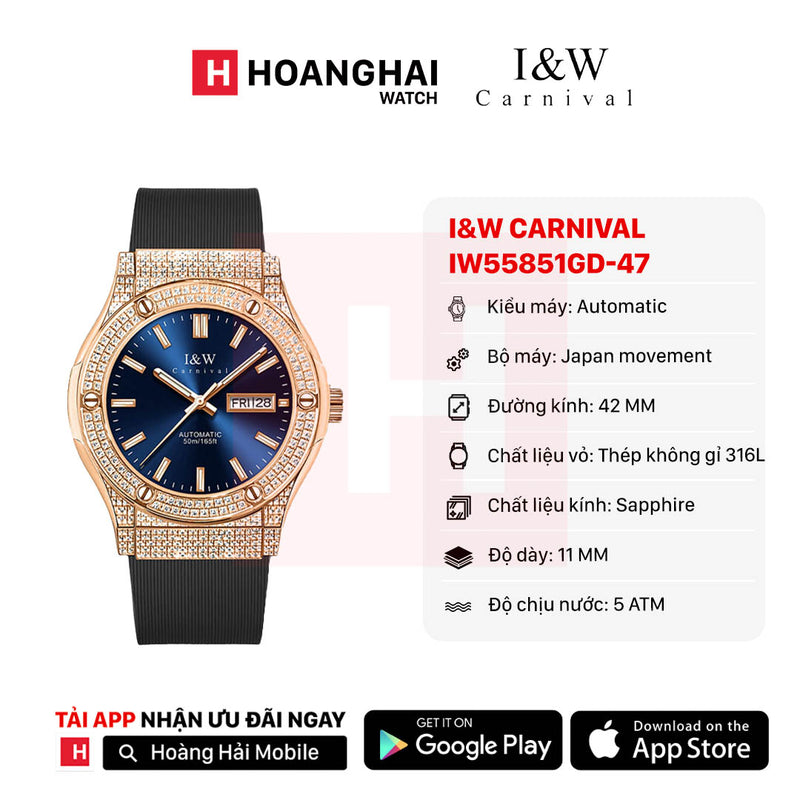 Đồng hồ cơ I&W Carnival IW55851GD-DS-47