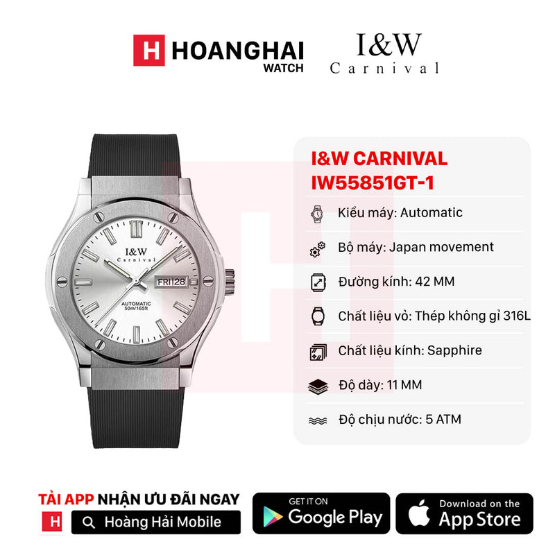 Đồng hồ cơ I&W Carnival IW55851GT-DS-1