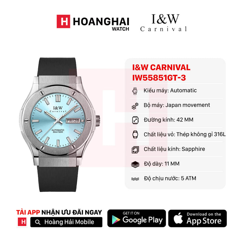 Đồng hồ cơ I&W Carnival IW55851GT-DS-3