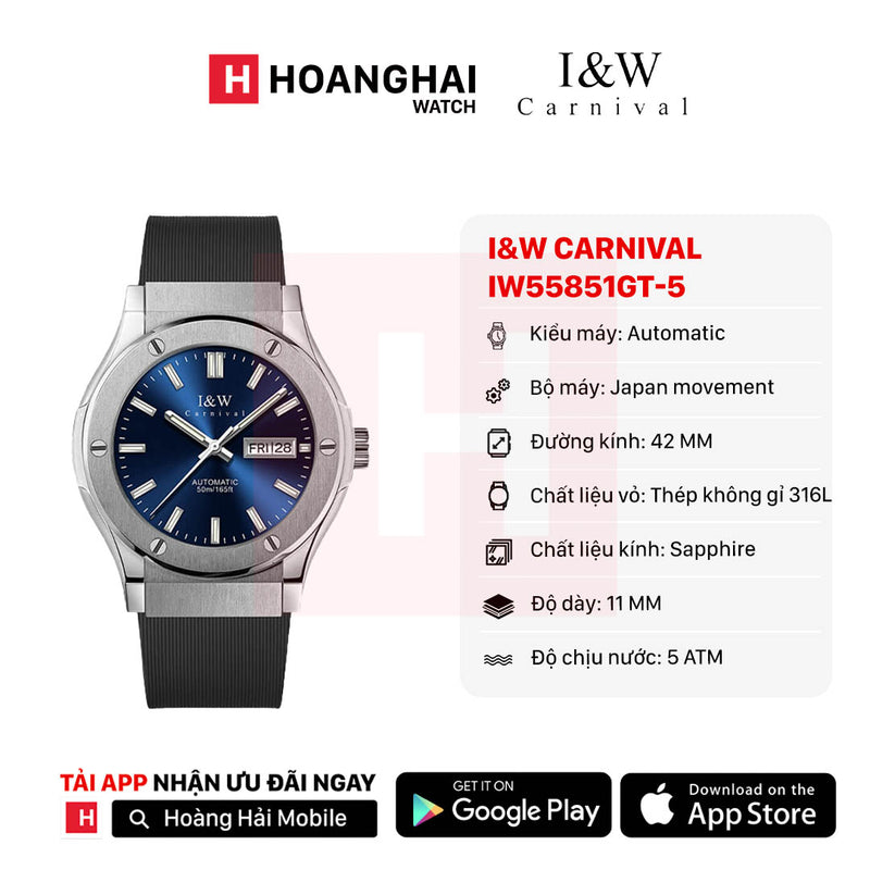 Đồng hồ cơ I&W Carnival IW55851GT-DS-5