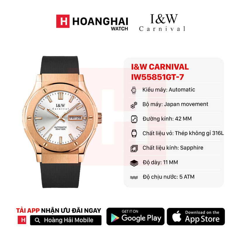 Đồng hồ cơ I&W Carnival IW55851GT-DS-7