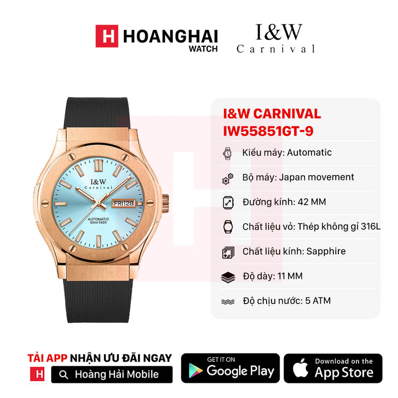 Đồng hồ cơ I&W Carnival IW55851GT-DS-9