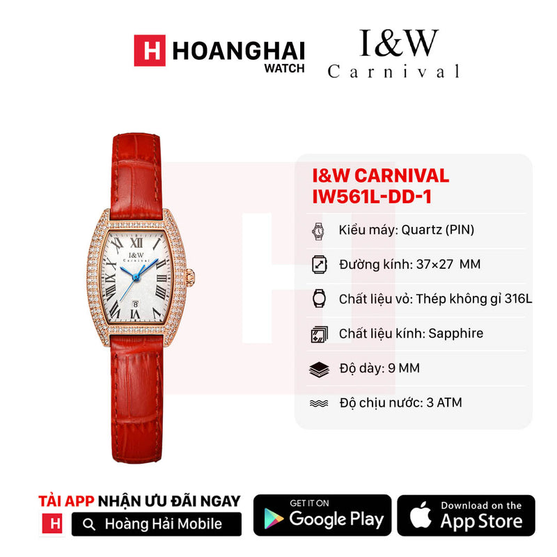 Đồng hồ pin nữ I&W Carnival IW561L-DD-1