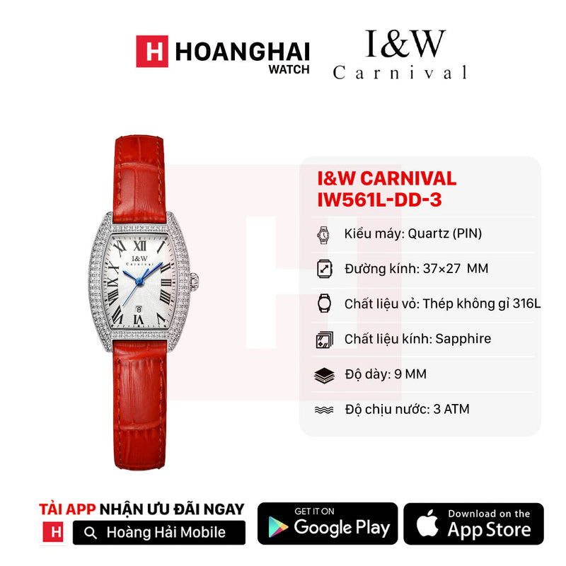 Đồng hồ pin nữ I&W Carnival IW561L-DD-3