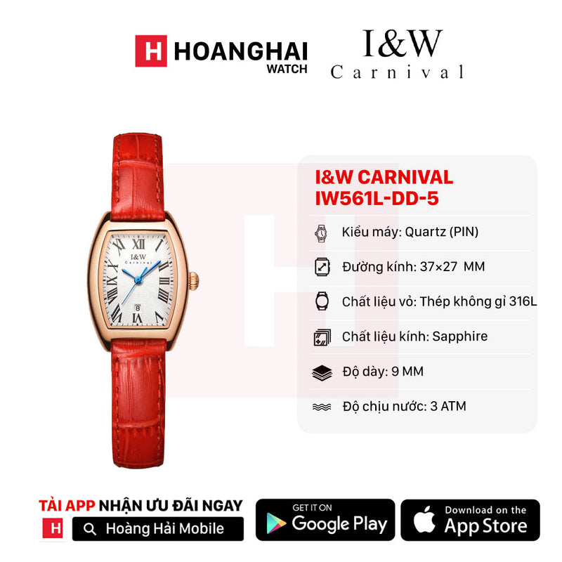 Đồng hồ pin nữ I&W Carnival IW561L-DD-5