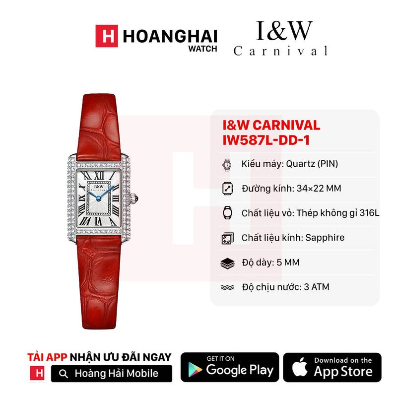 Đồng hồ pin nữ I&W Carnival IW587L-DD-1