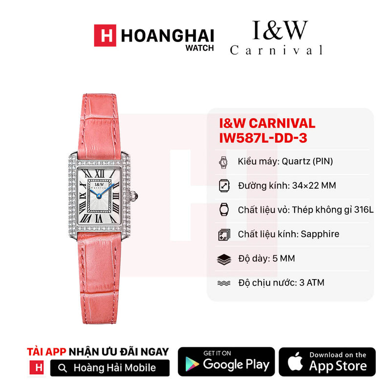 Đồng hồ pin nữ I&W Carnival IW587L-DD-3