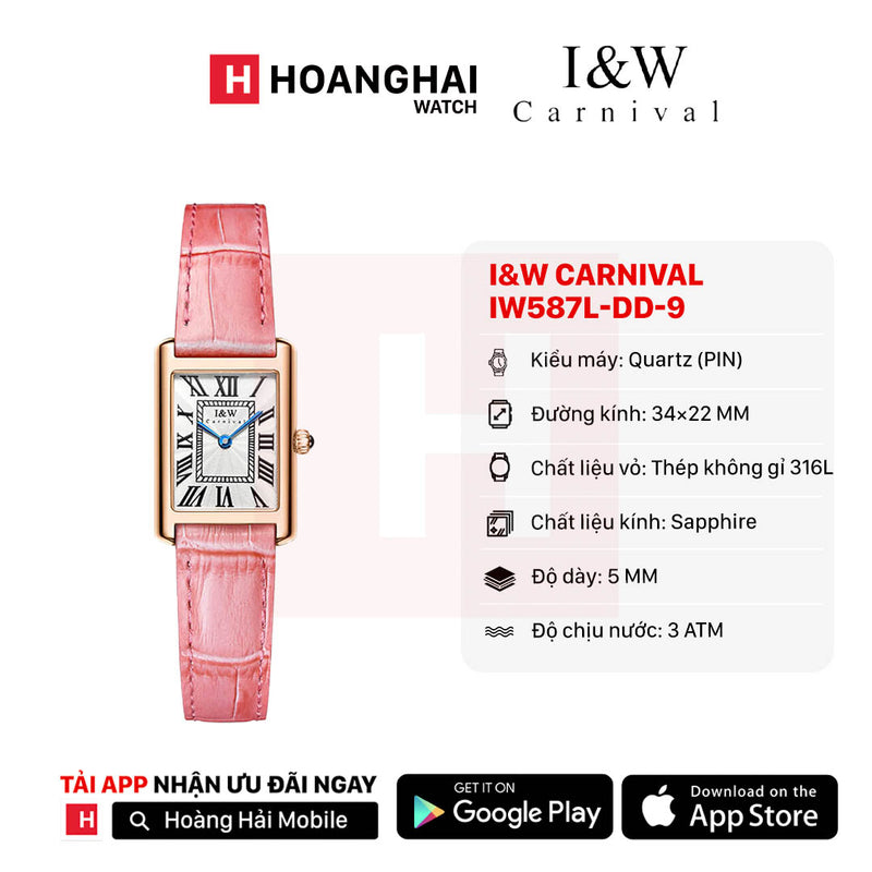 Đồng hồ pin nữ I&W Carnival IW587L-DD-9