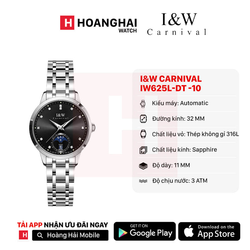 Đồng hồ cơ nữ I&W Carnival IW625L-DT -10