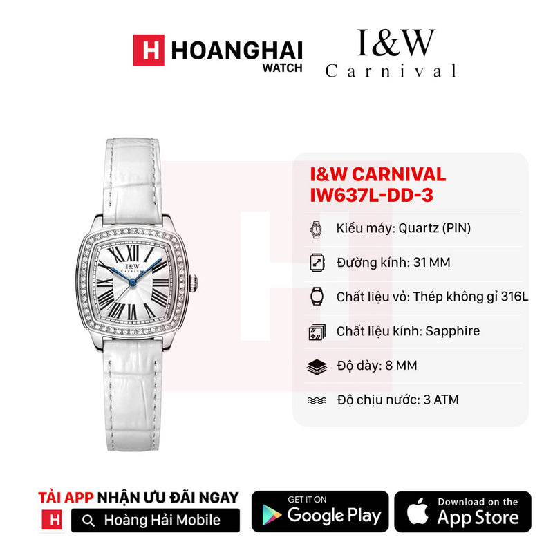 Đồng hồ pin nữ I&W Carnival IW637L-DD-3