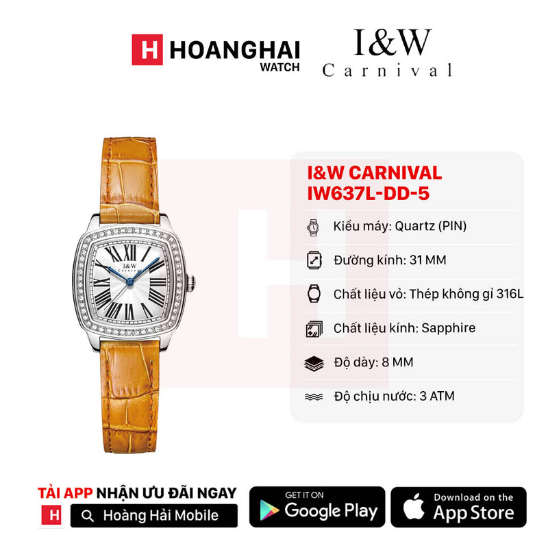 Đồng hồ pin nữ I&W Carnival IW637L-DD-5