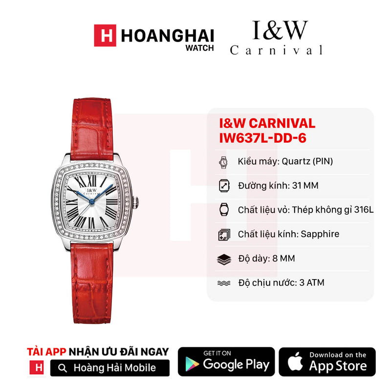 Đồng hồ pin nữ I&W Carnival IW637L-DD-6