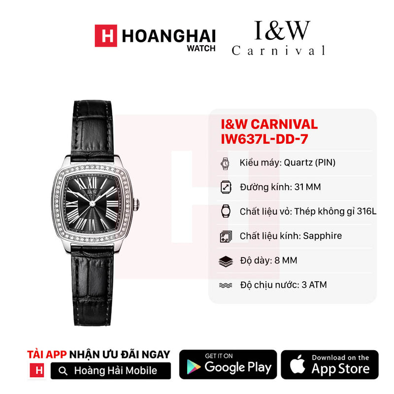 Đồng hồ pin nữ I&W Carnival IW637L-DD-7