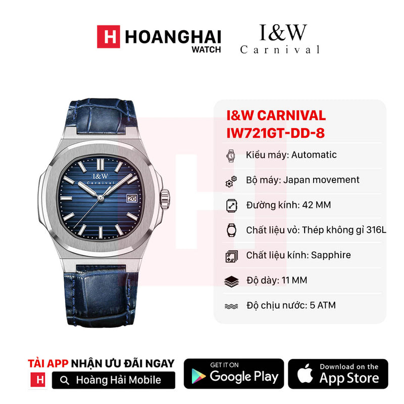 Đồng hồ cơ I&W Carnival IW721GT-DD-8