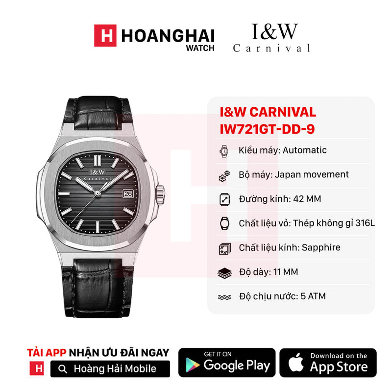 Đồng hồ cơ I&W Carnival IW721GT-DD-9