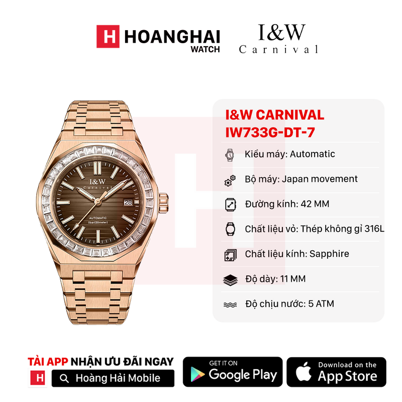 Đồng hồ cơ I&W Carnival IW733G-DT-7