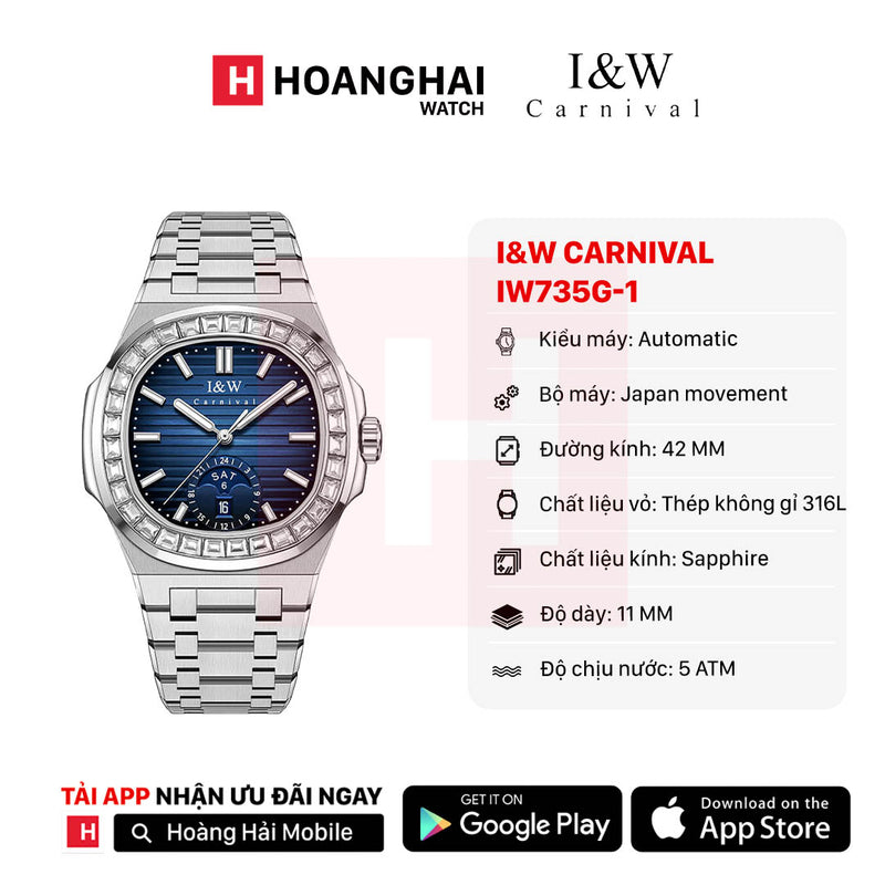 Đồng hồ cơ I&W Carnival IW735G-DT-1