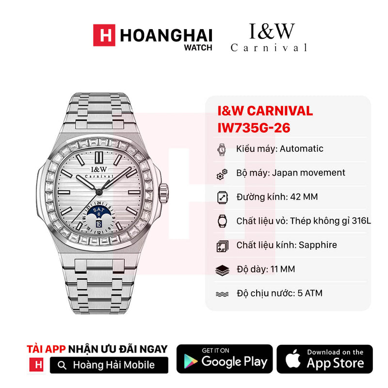 Đồng hồ cơ I&W Carnival IW735G-DT-26