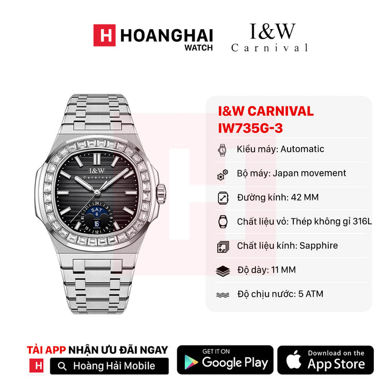 Đồng hồ cơ I&W Carnival IW735G-DT-3