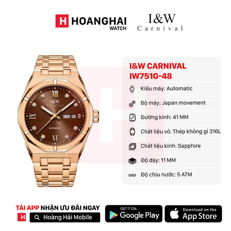 Đồng hồ cơ I&W Carnival IW751G-DT-48