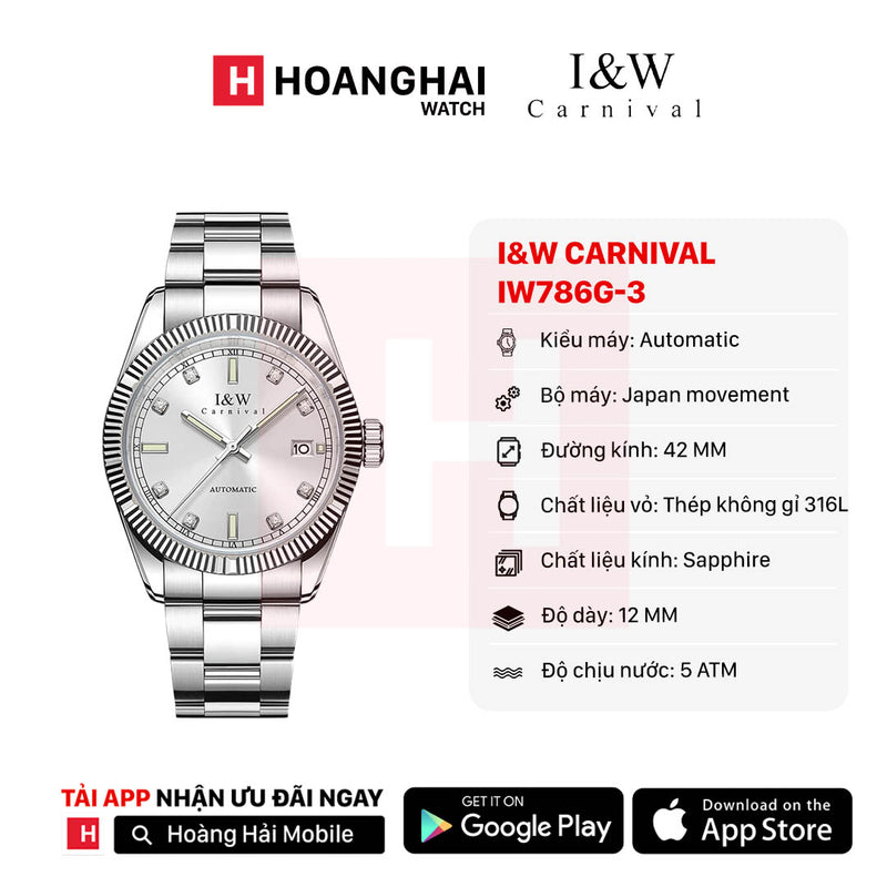 Đồng hồ cơ I&W Carnival IW786G-DT-3