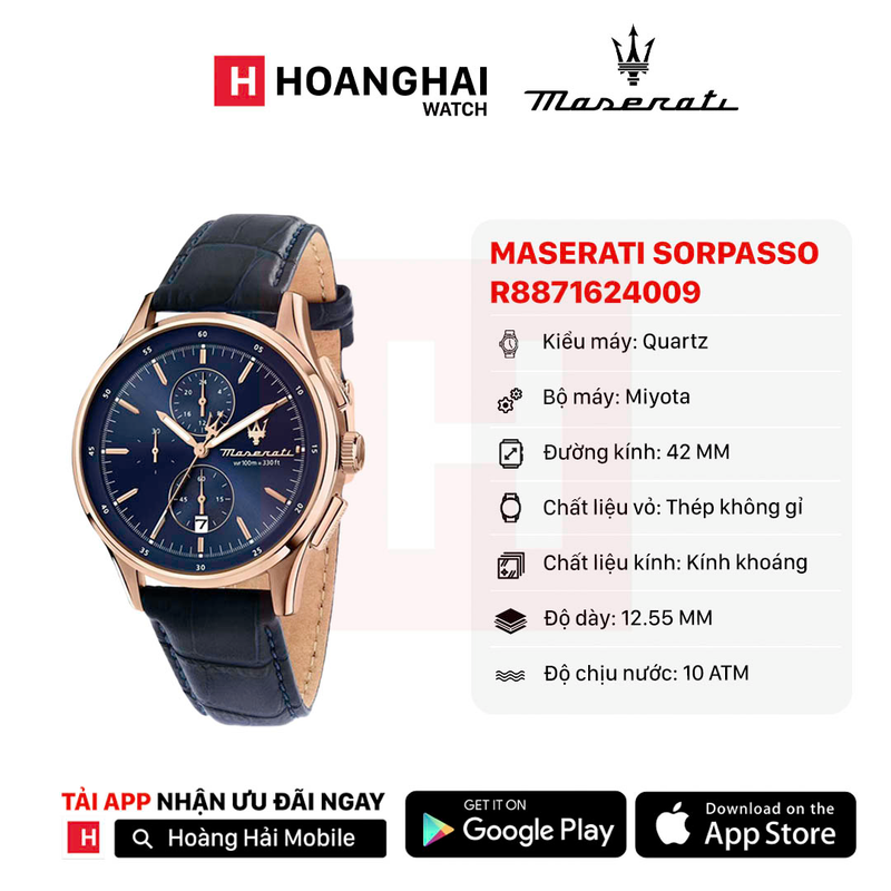 Đồng hồ pin Maserati Sorpasso R8871624009