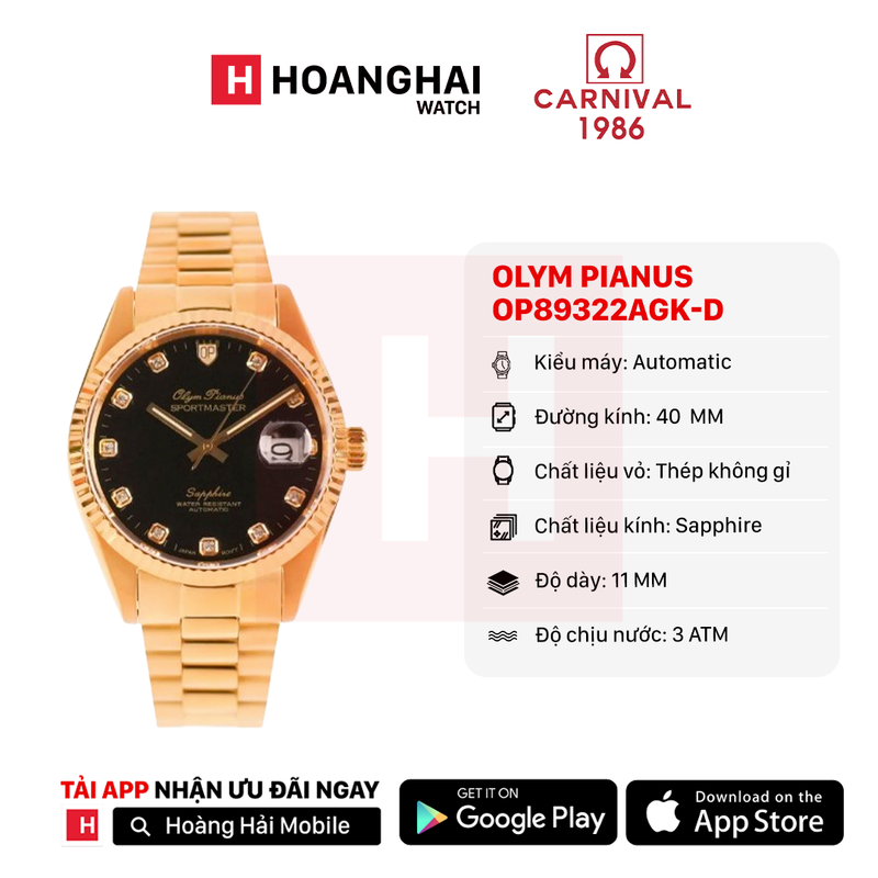 Đồng hồ cơ Olym Pianus OP89322AGK-D