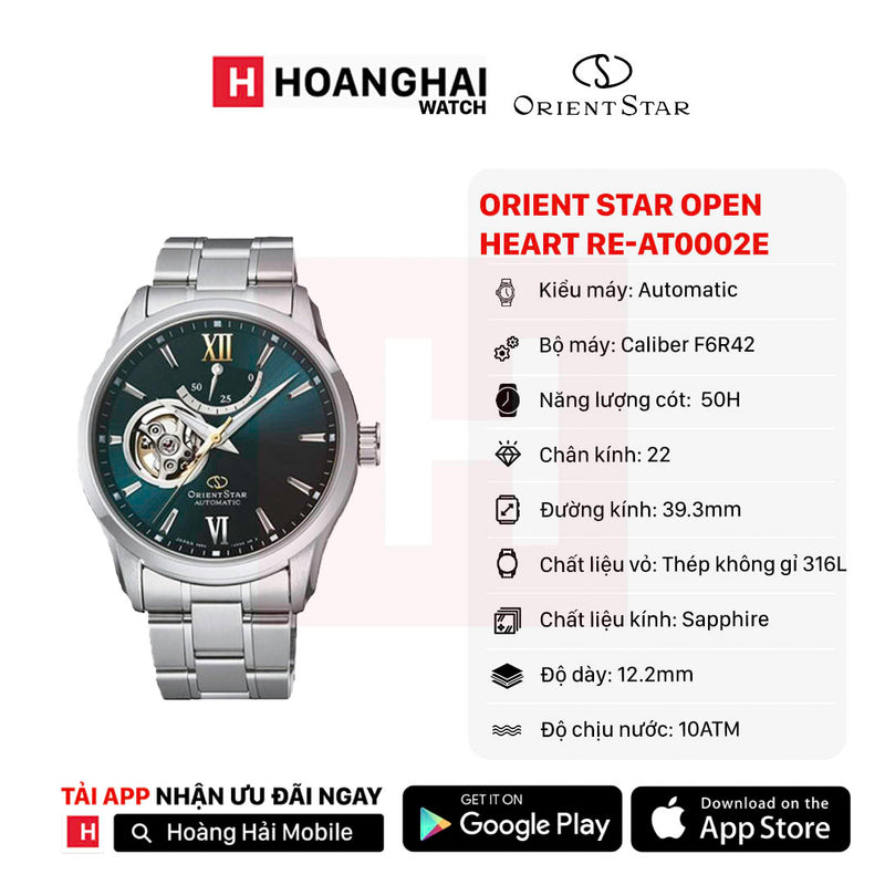 Đồng hồ cơ Orient Star Open Heart RE-AT0002E (Bản quốc tế)