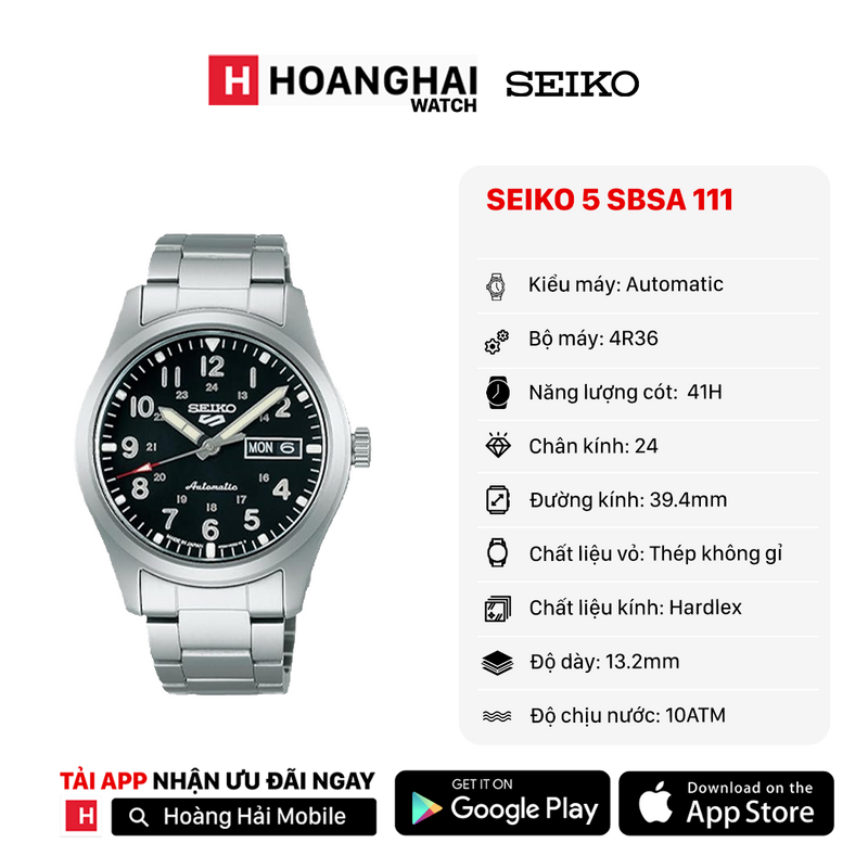 Đồng hồ cơ Seiko 5 SBSA 111 (Nhận Order)