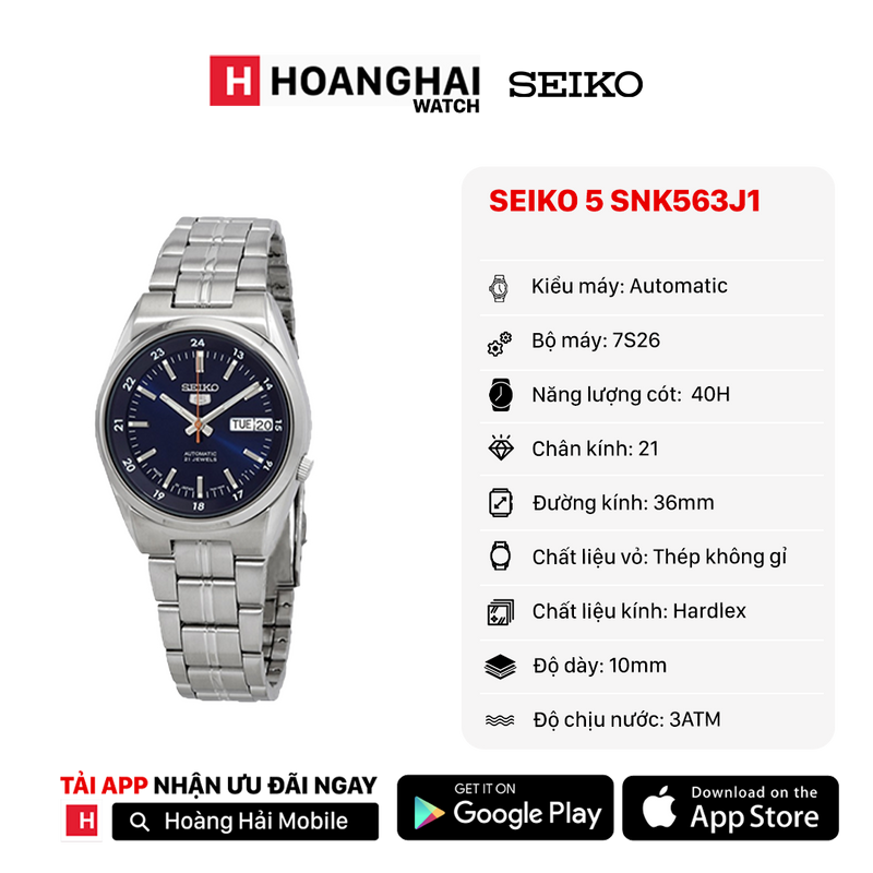 Đồng hồ cơ Seiko 5 SNK563J1 (Nhận Order)