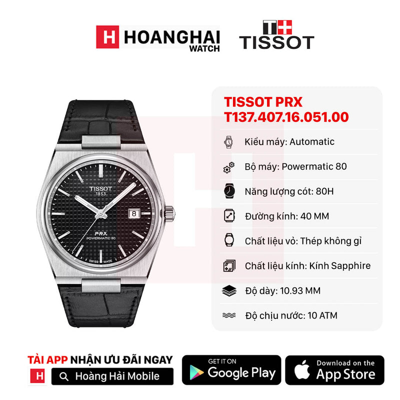 Đồng hồ cơ TISSOT PRX T137.407.16.051.00 (Sắp về hàng - 10/03)