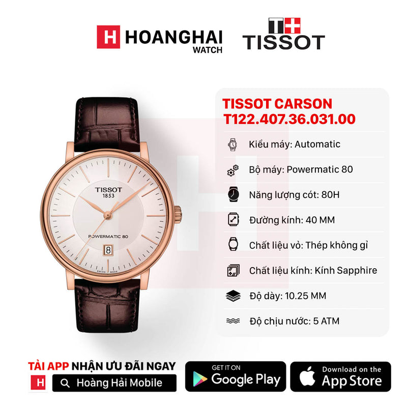 Đồng hồ cơ Tissot Carson Premium T122.407.36.031.00