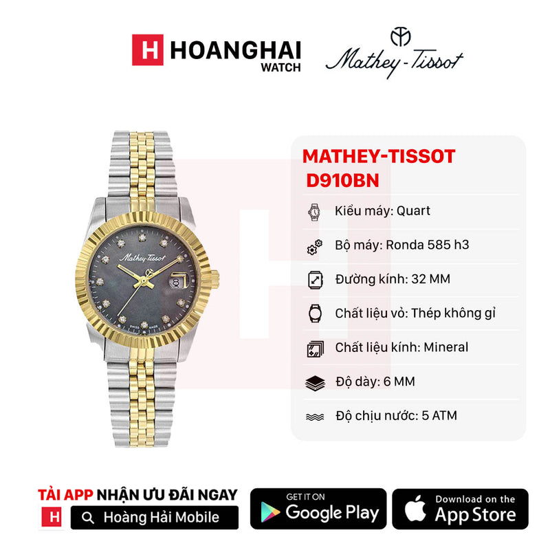 Đồng hồ pin nữ Mathey-Tissot D910BN