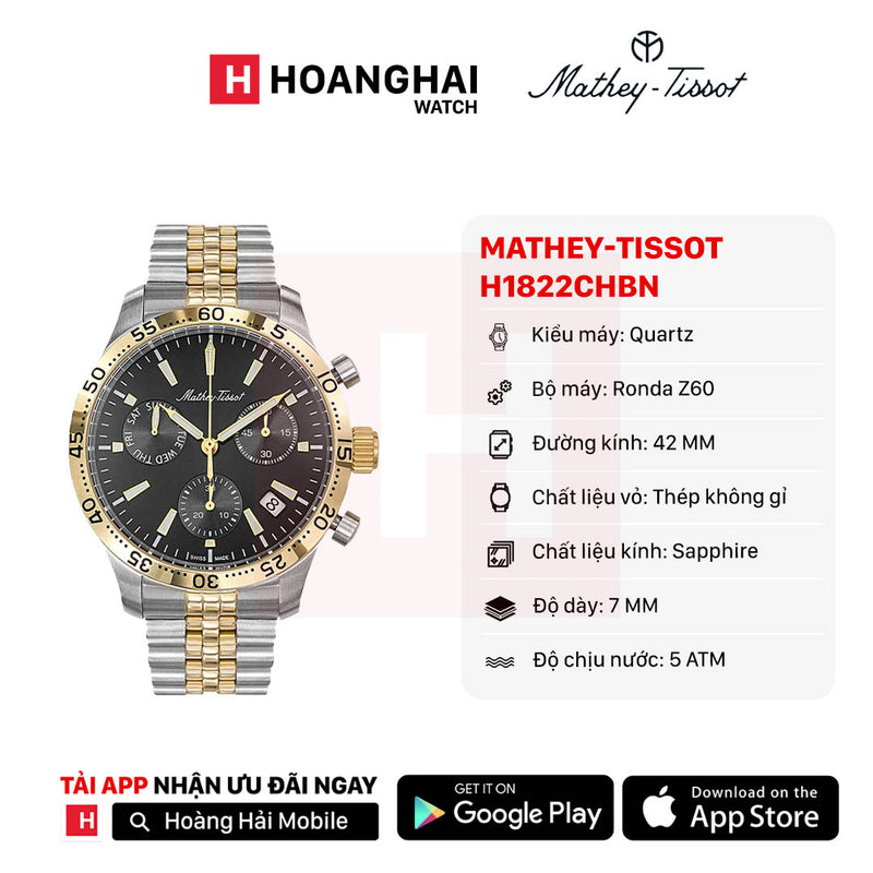 Đồng hồ pin Mathey-Tissot H1822CHBN