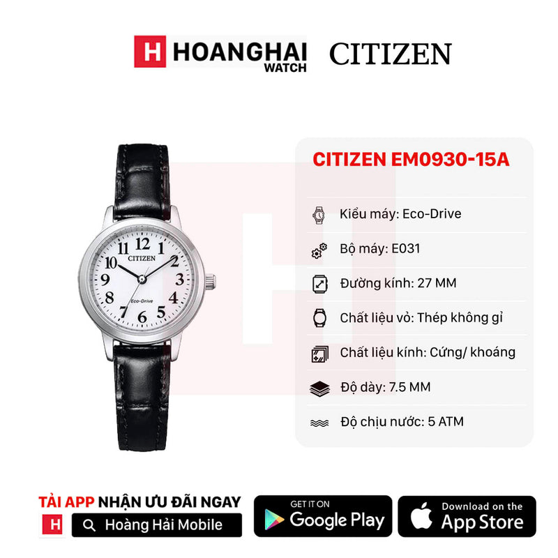 Đồng hồ đôi năng lượng mặt trời Citizen Nam BJ6541-15A | Nữ EM0930-15A