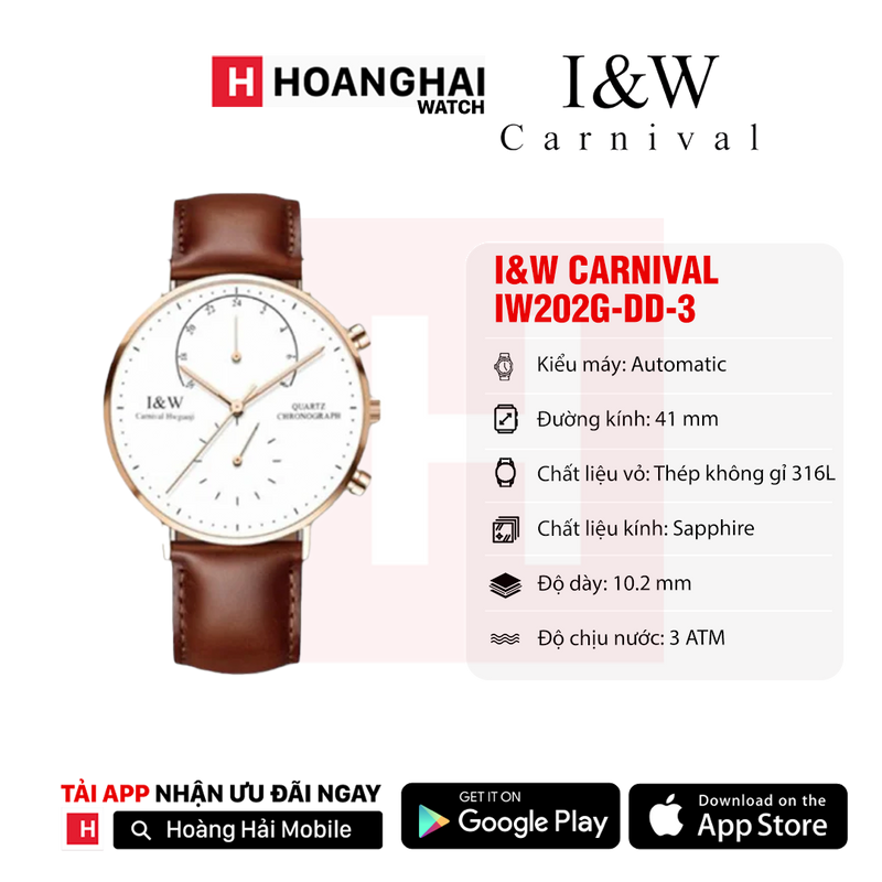 Đồng hồ pin I&W Carnival IW202