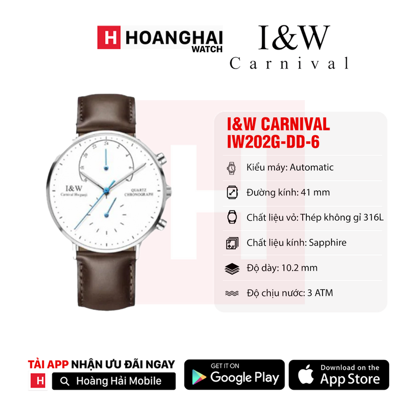 Đồng hồ pin I&W Carnival IW202