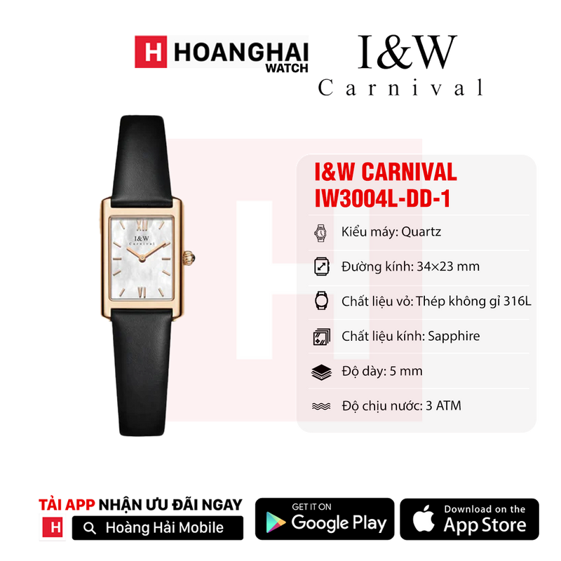 Đồng hồ pin nữ I&W Carnival IW3004