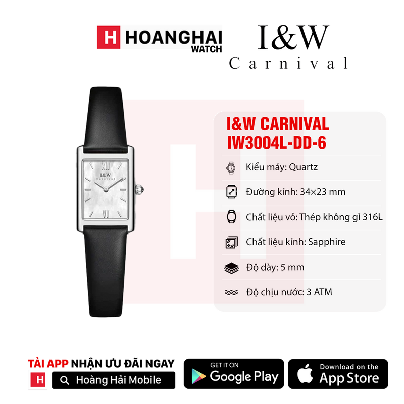 Đồng hồ pin nữ I&W Carnival IW3004