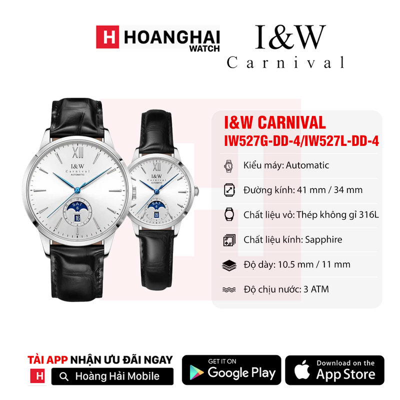 Đồng hồ cơ đôi I&W Carnival IW527