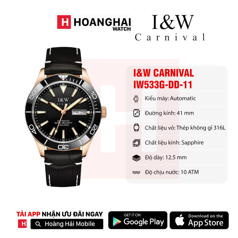 Đồng hồ cơ I&W Carnival IW533