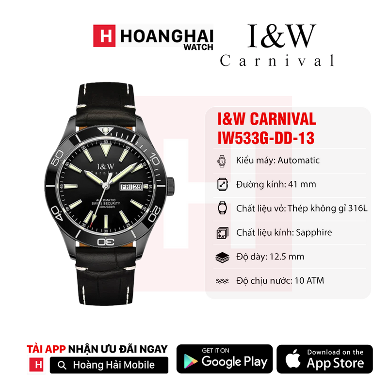 Đồng hồ cơ I&W Carnival IW533