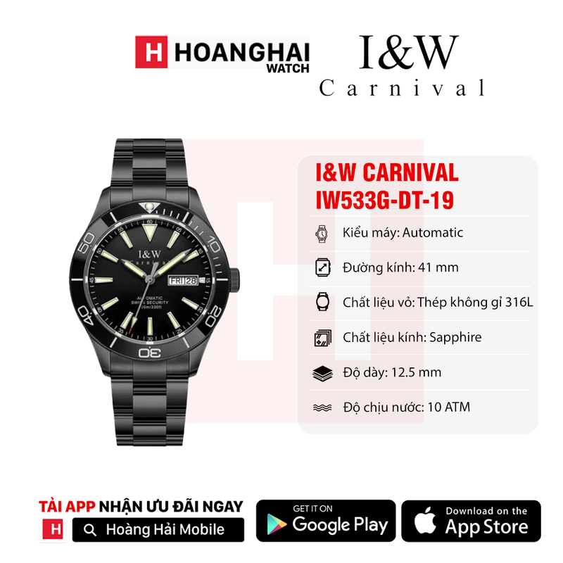 Đồng hồ cơ I&W Carnival IW533