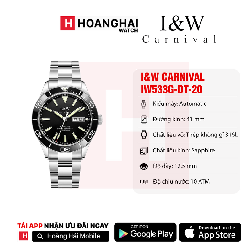 Đồng hồ cơ I&W Carnival IW533