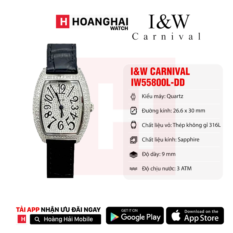 Đồng hồ pin nữ I&W Carnival IW55800L-DD