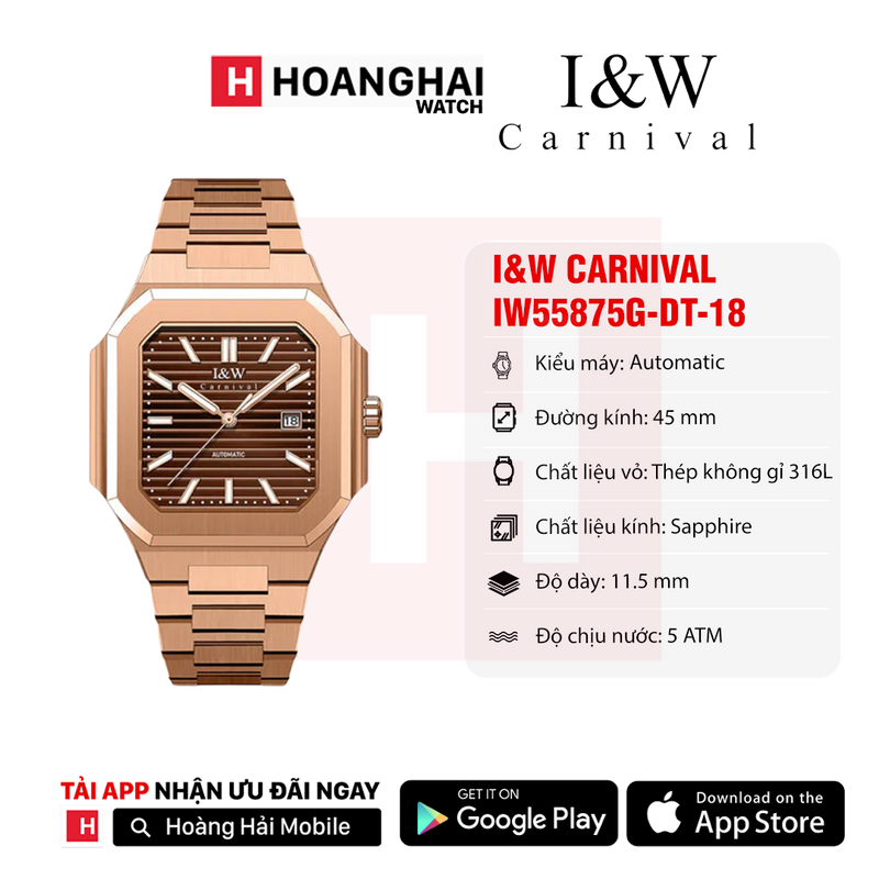 Đồng hồ cơ I&W Carnival IW55875 - IW55876