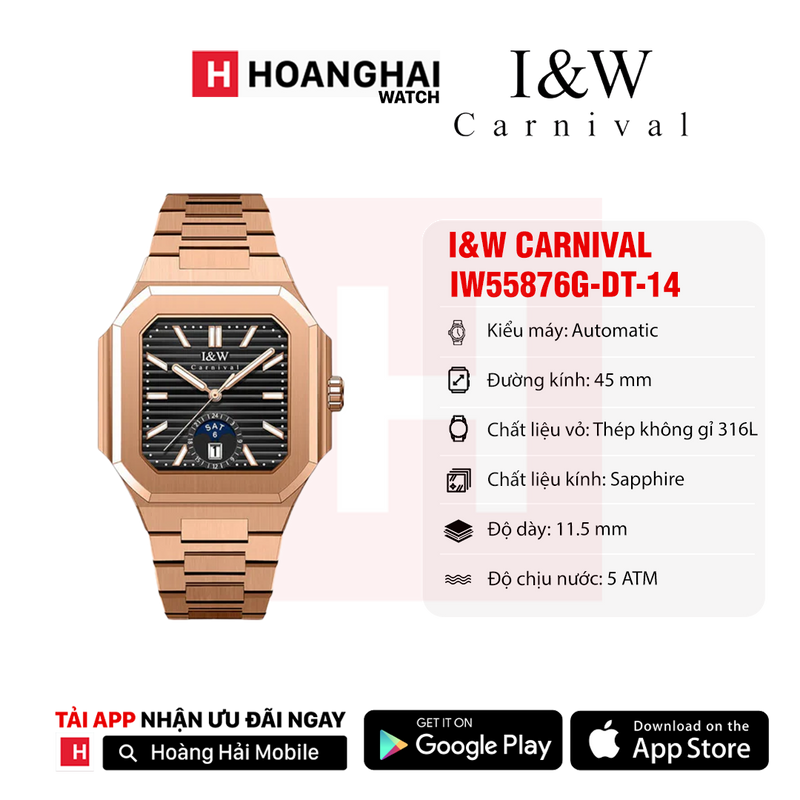 Đồng hồ cơ I&W Carnival IW55875 - IW55876
