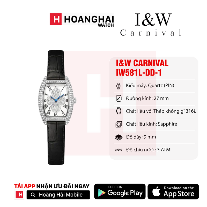 Đồng hồ pin nữ I&W Carnival IW581